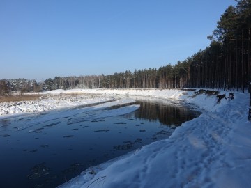 Pilica zimą 2021 roku., 